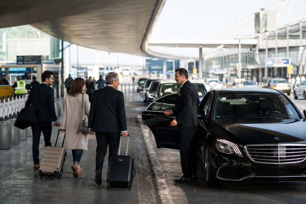 Luxury car service in Paris with professional chauffeur