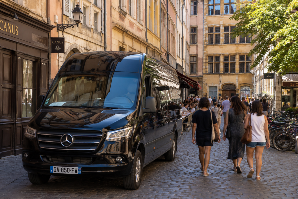 Luxury coach providing group transfer in France for a European tour
